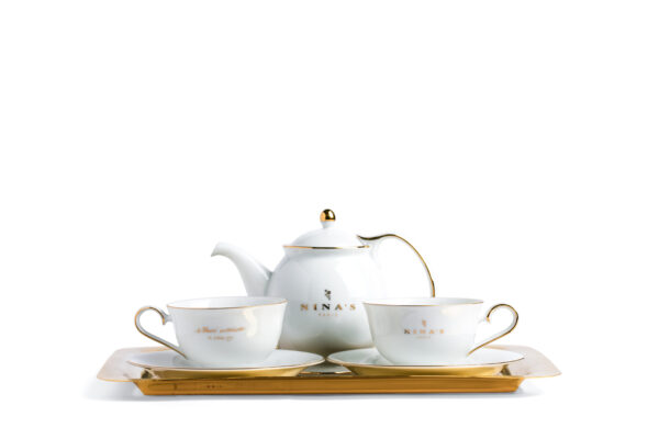 NINA'S Tea pot White and Gold - Image 2
