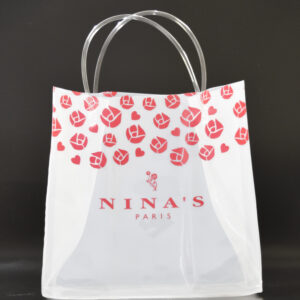 Sac réutilisable rose rouge transparent